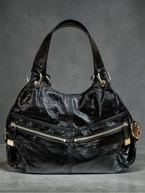 MICHAEL Michael Kors Black Shiny Embossed Hobo Bag Shoulder Bag